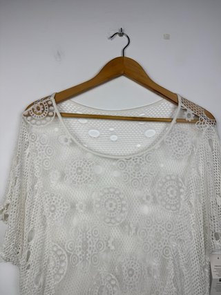 Top Encaje Ganchillo Blanco Boho Vintage
