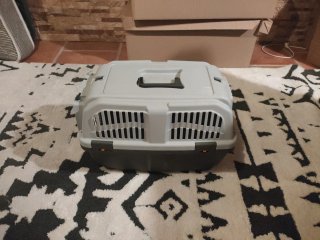 Transportín Perro Pequeño Gris y Negro