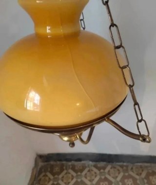 Lámpara de techo quinqué bronce dorada