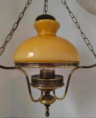 Lámpara de techo quinqué bronce dorada