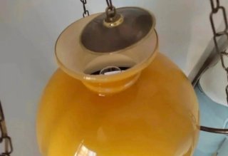 Lámpara de techo quinqué bronce dorada