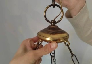 Lámpara de techo quinqué bronce dorada