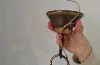 Lámpara de techo quinqué bronce dorada