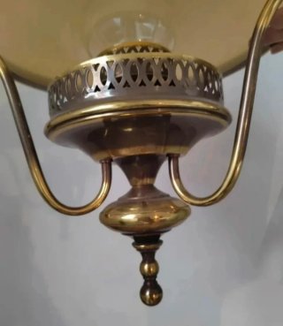 Lámpara de techo quinqué bronce dorada
