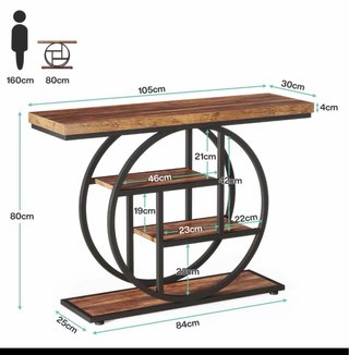 Mesa consola madera y metal
