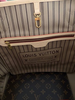 Borsa Louis Vuitton Neverfull Marrone Beige