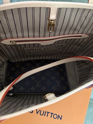 Borsa Louis Vuitton Neverfull Marrone Beige