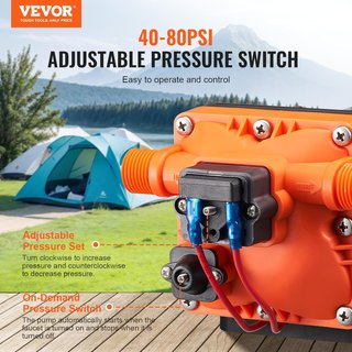 VEVOR Bomba de agua 12V diafragma 11,36 L/min