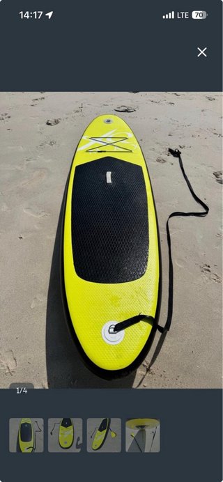 Tabla de paddle surf hinchable amarilla