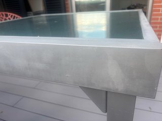 Mesa cristal exterior extensible  90x90(90x180)