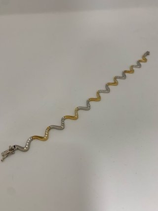 Pulsera oro blanco/amarillo 18k