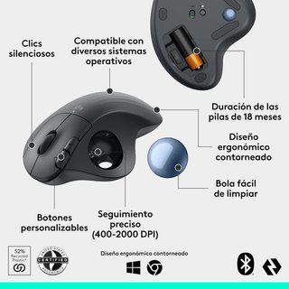 Logitech Ergo M575S ratón ergonómico inalámbrico