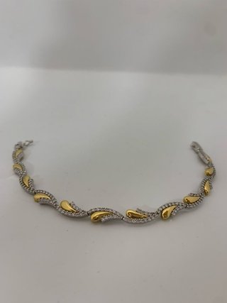 Pulsera oro blanco/amarillo 18k