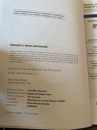 Atención y apoyo psicosocial. Nueva edición