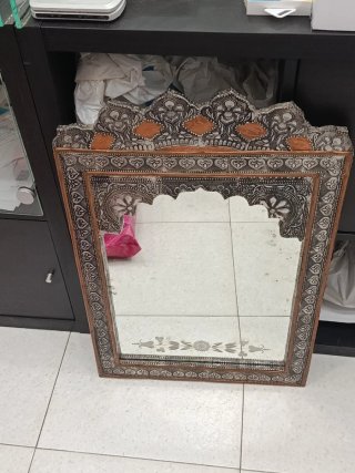 Espejo árabe antiguo plata