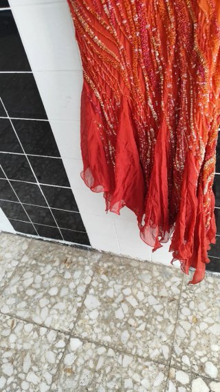 Vestido fiesta lentejuelas y pedrería