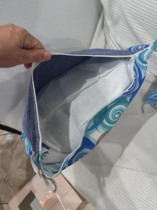 Coppie Cuscini Divano Blu e Multicolore