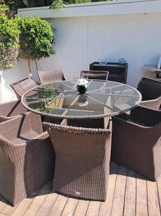 Mesa y Sillas de Jardín Ratán Table & 8 chairs