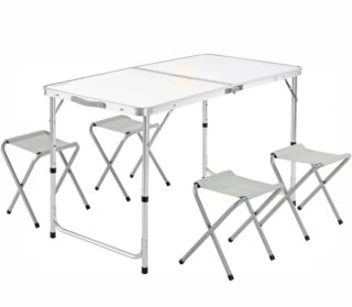 Mesa plegable camping con 4 taburetes