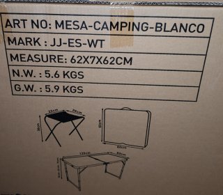Mesa plegable camping con 4 taburetes
