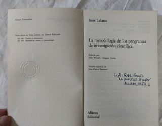 La metodología de los programas de investigación