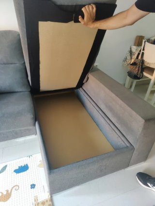 Sofá modular gris de 3 plazas