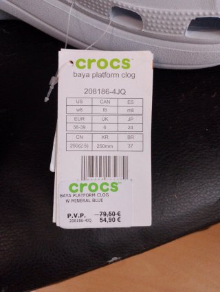 Crocs plataforma azul cielo