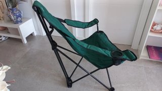 Silla Camping Robusta Verde y Negra