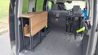 Furgo Camper :  Mesa Plegable madera y metal
