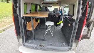 Furgo Camper :  Mesa Plegable madera y metal