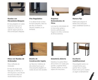 Furgo Camper :  Mesa Plegable madera y metal