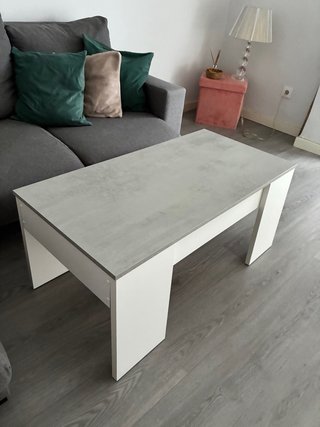 Mesa auxiliar moderna blanca y gris