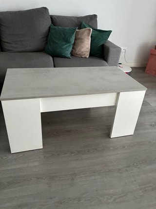 Mesa auxiliar moderna blanca y gris