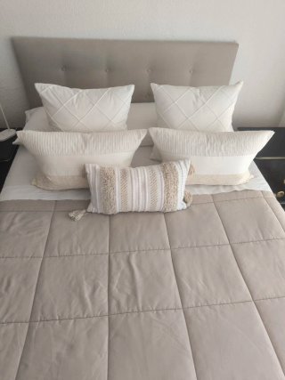 Cama Canapé 150x190 + Cabecero Beige