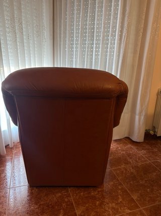 Sillón de piel marrón