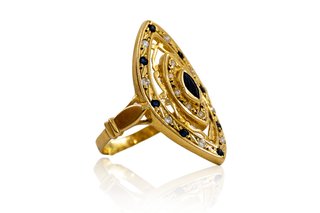 Anillo circonitas blancas y negras - ref.15374