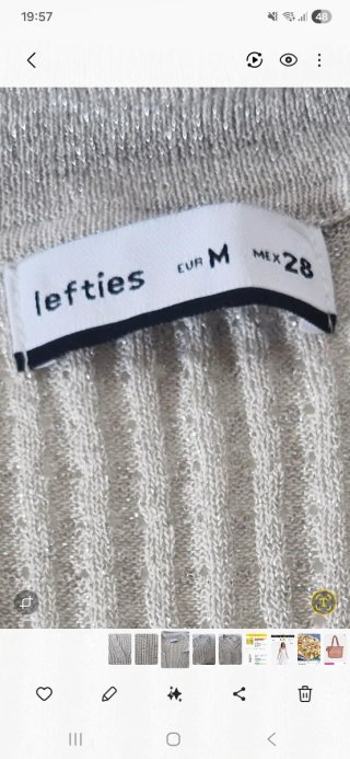 Polo Lurex Beige Lefties Talla XL
