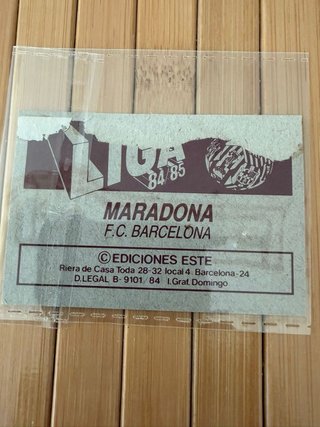 Cromos Maradona F.C. Barcelona 83/84 y 84/85