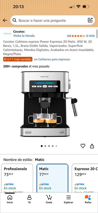 Cecotec Power Espresso 20 Matic Cafetera