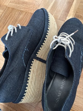 Zapatos cuña denim Stuart Weitzman usados una vez