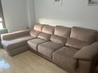 Sofá chaise longue 3 plazas tela