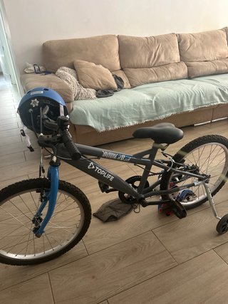 Bicicleta Infantil Toplife Gris y Azul