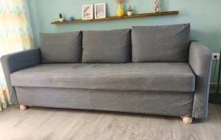 SOFÁ CAMA FRIHETEN IKEA Y FUNDA GRIS