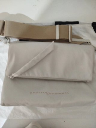 Bolso Adolfo Domínguez Beige y Blanco