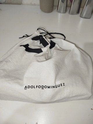 Bolso Adolfo Domínguez Beige y Blanco