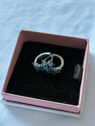 Pendientes Aro Pandora Azul Plata