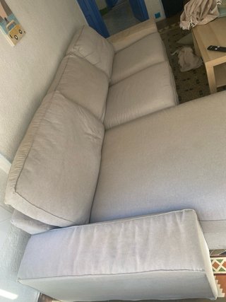 Sofá Cheslong Beige y Gris