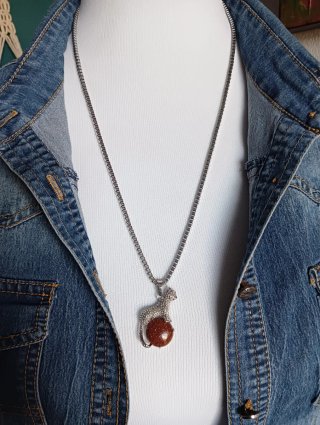 Collar Acero con Colgante Piedra del Sol