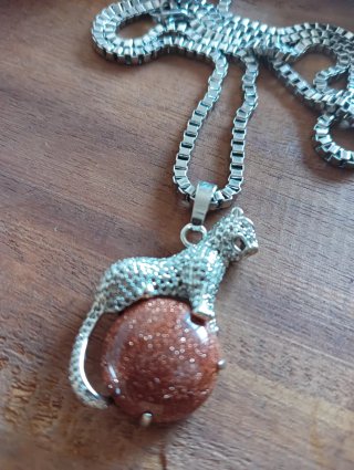 Collar Acero con Colgante Piedra del Sol