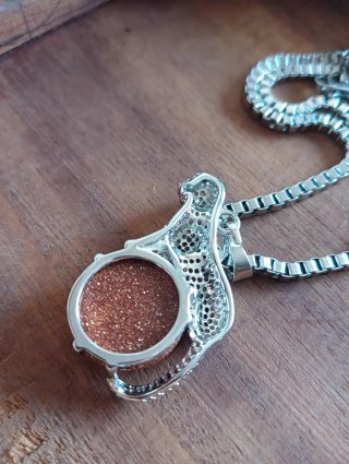 Collar Acero con Colgante Piedra del Sol